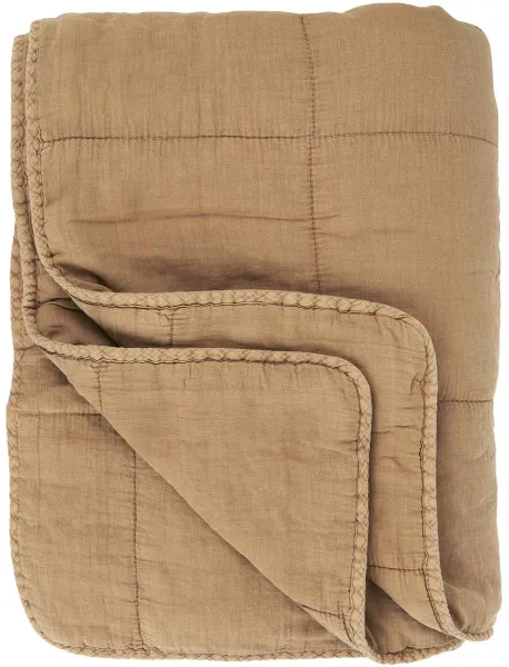 IB LAURSEN quilt - cognac bomuld (180x130)